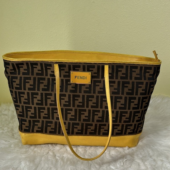 💯Authentic Fendi Roll tote Zucca Canvas Handbag🍀 - Picture 13 of 17